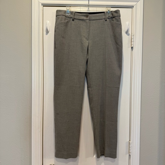 Talbots Hampshire Straight Ankle Pants Women’s Sz 12 Grey Rattan Neutral Office - Picture 1 of 9
